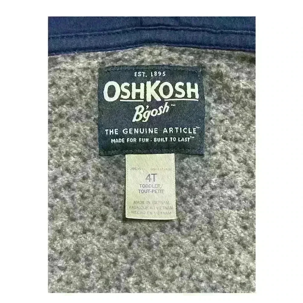 OshKosh B’gosh Baby Toddle Hoodie Gray-Blue Sweater Size 4-T